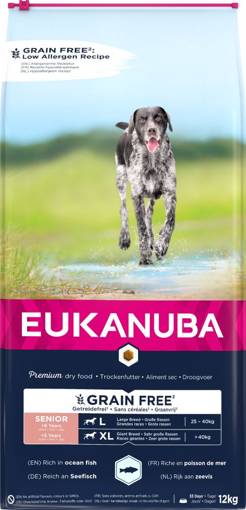 Eukanuba Senior Large met oceaanvis graanvrij hondenvoer