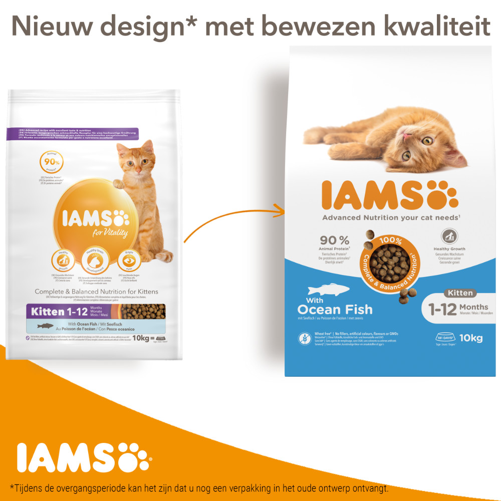 IAMS for Vitality Kitten met oceaanvis kattenvoer