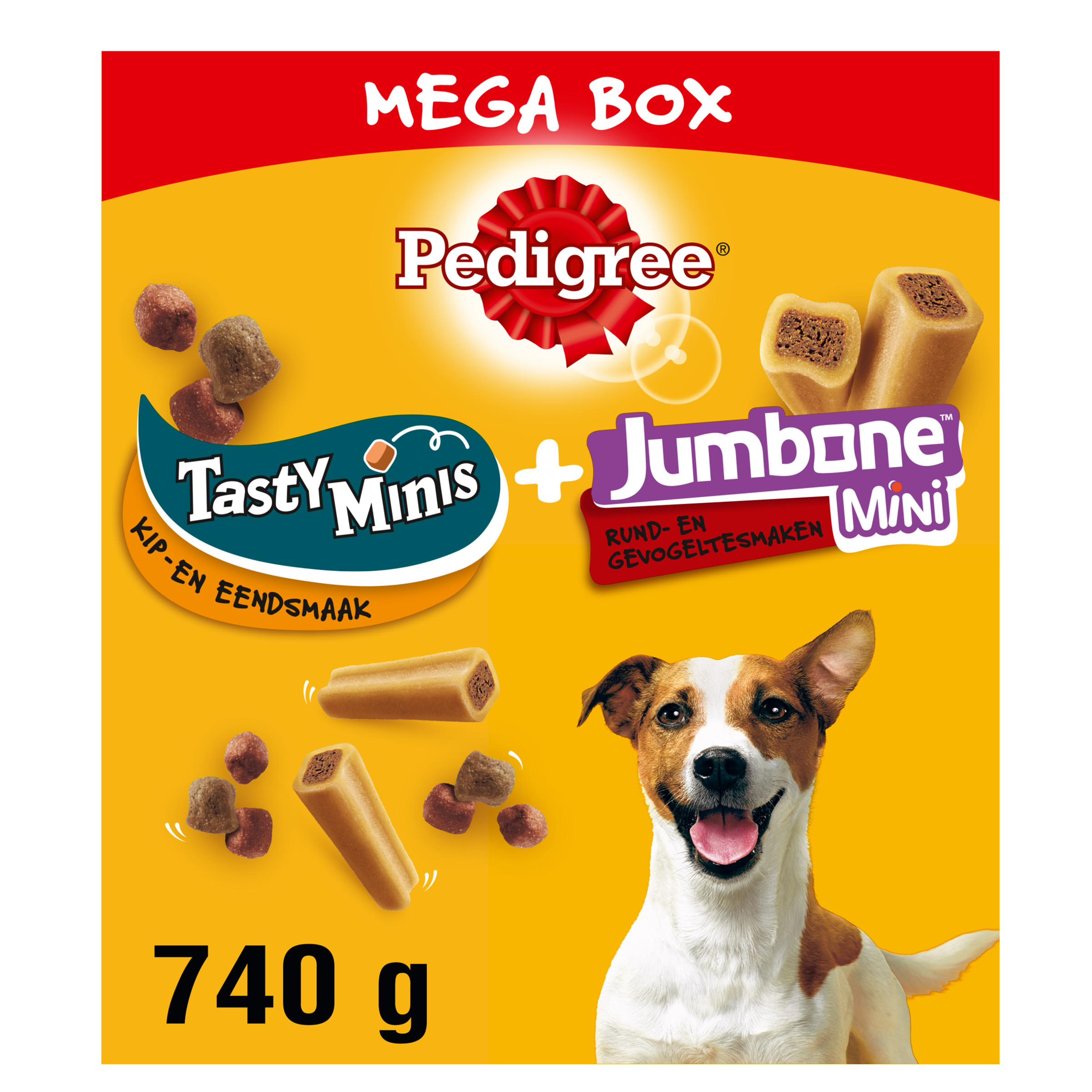 Pedigree Megabox Tasty Bites + Jumbone 740g hondensnacks