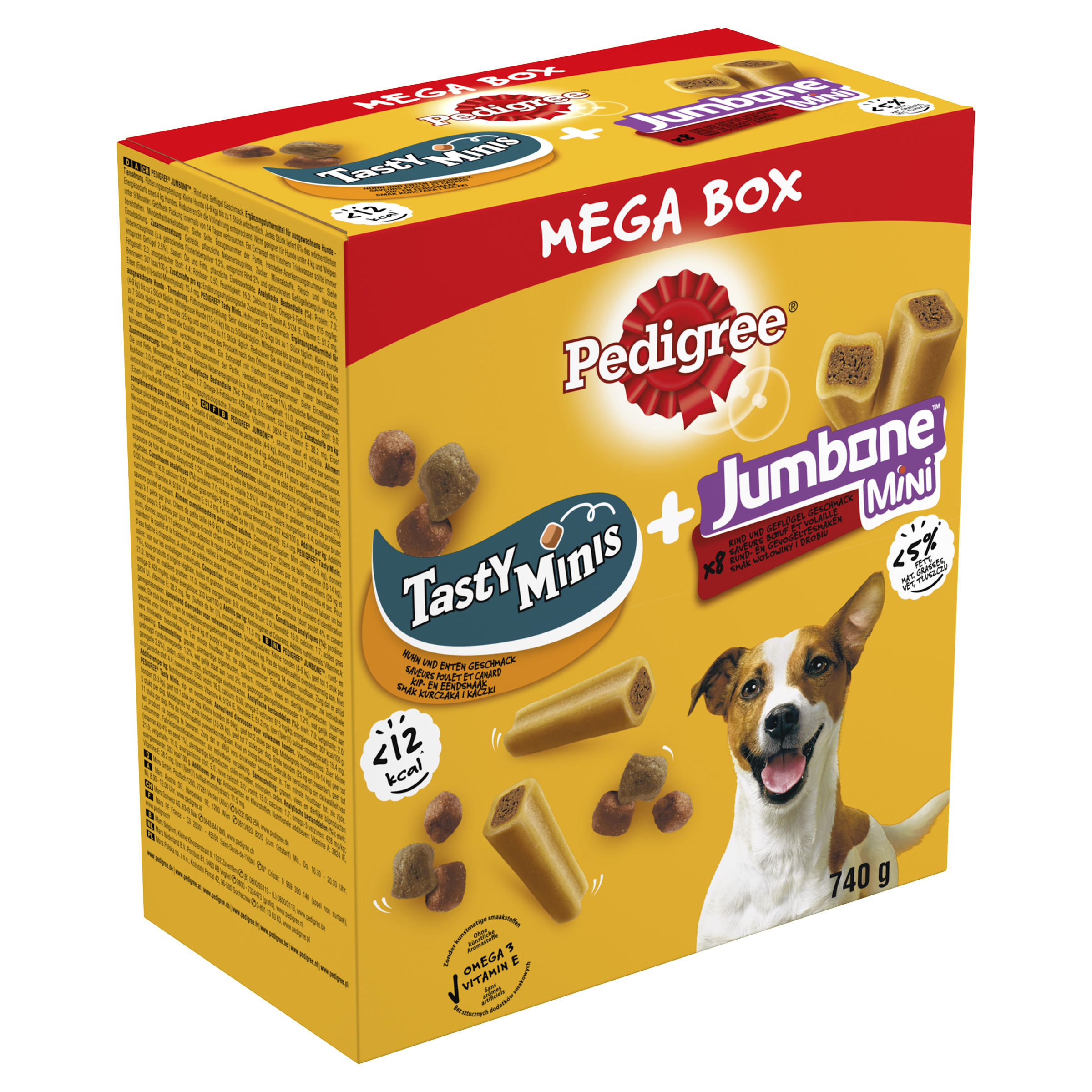 Pedigree Megabox Tasty Bites + Jumbone 740g hondensnacks