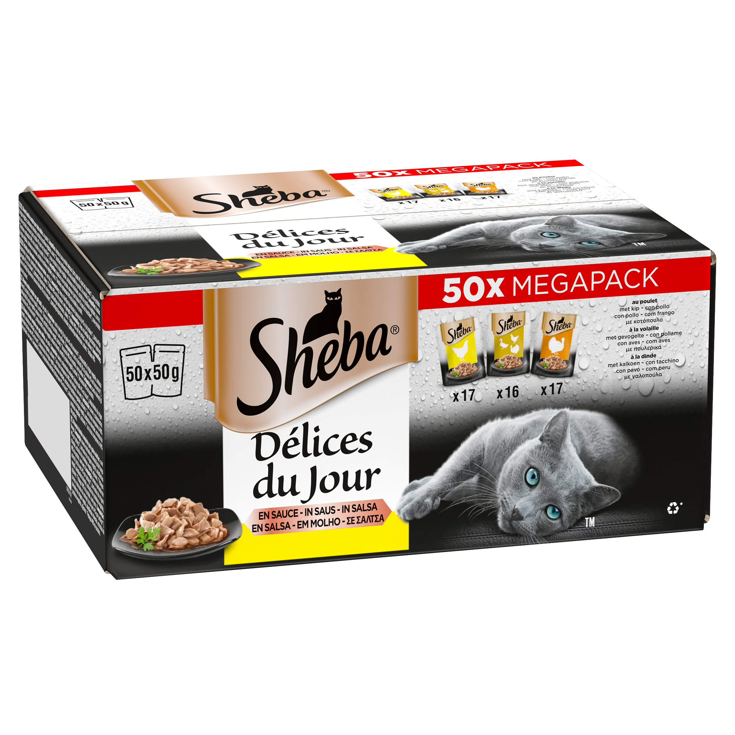 Sheba Délices du Jour Gevogelte Selectie in saus (50g)