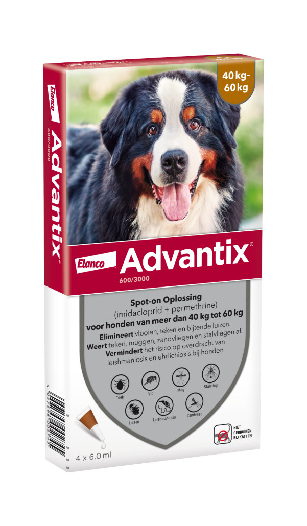 Advantix 600/3000 voor honden van 40 tot 60 kg