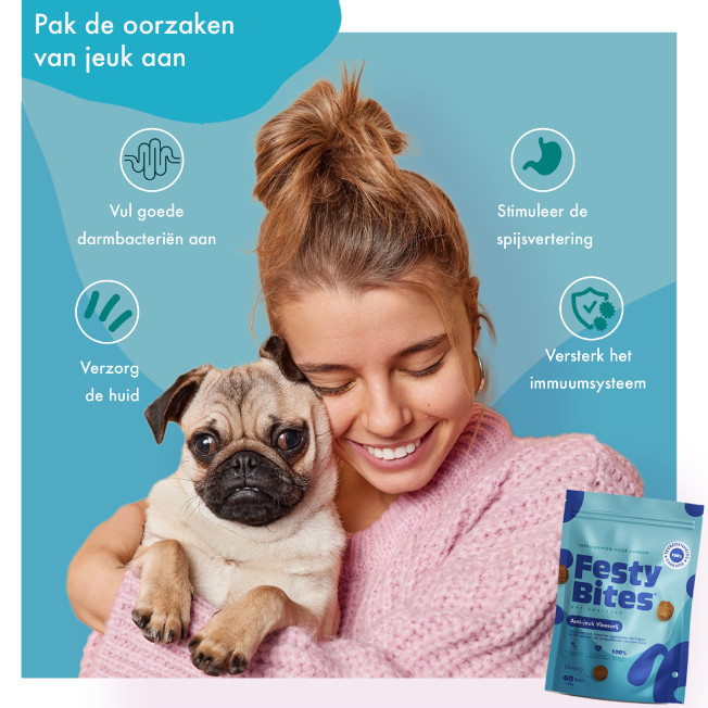 FestyBites Anti-jeuk Vleesvrij probiotica / supplement hond