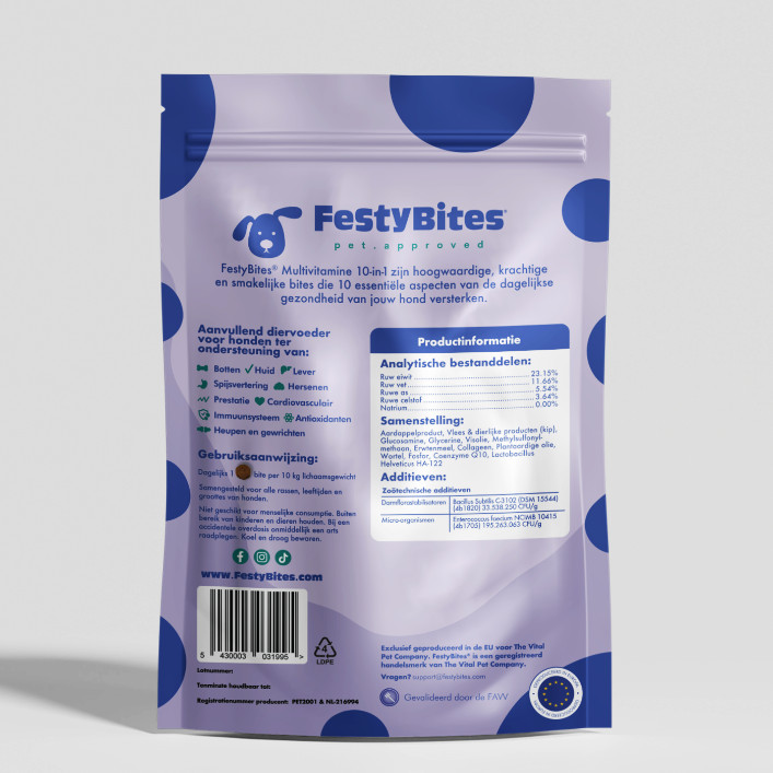 FestyBites Multivitaminen 10-in-1 supplement hond