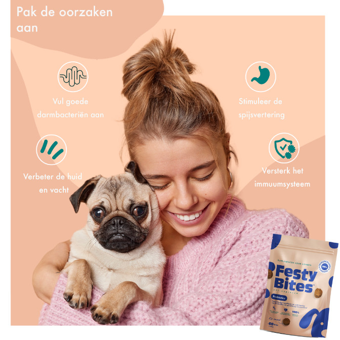 FestyBites Probiotica met kip supplement hond