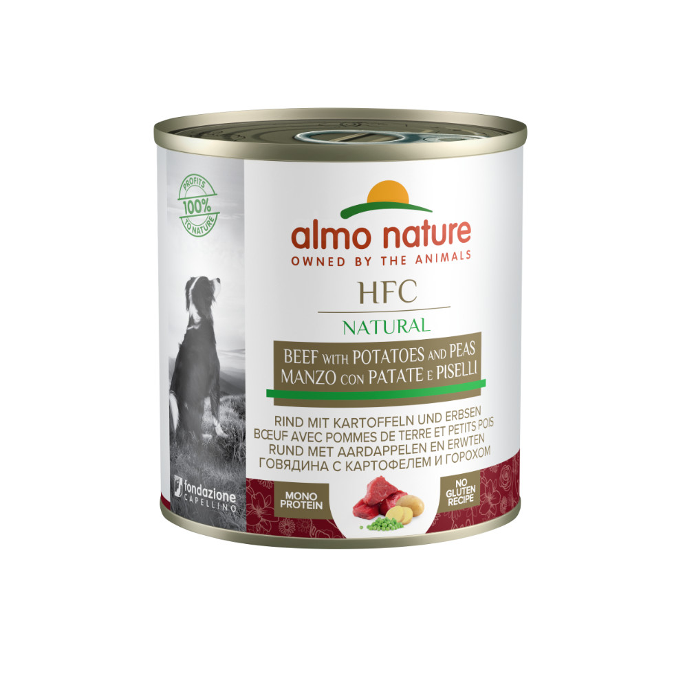 Almo Nature HFC Natural rund met aardappel en erwten natvoer hond (290 g)