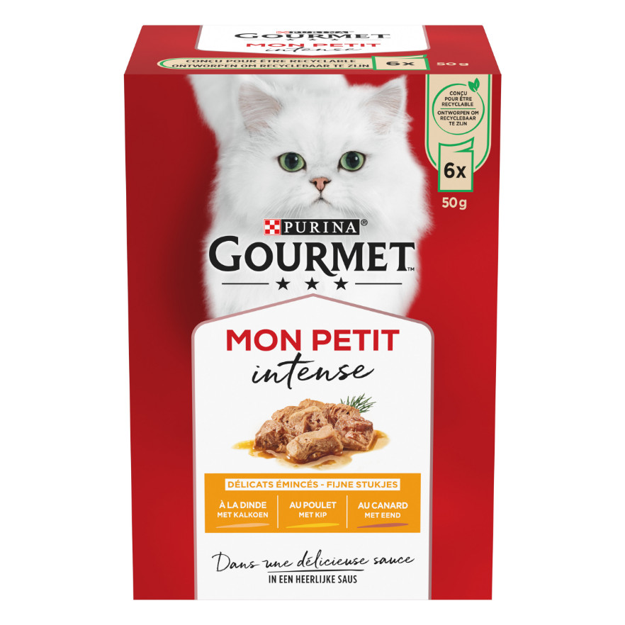 Gourmet Mon Petit Intense met gevogelte natvoer kat