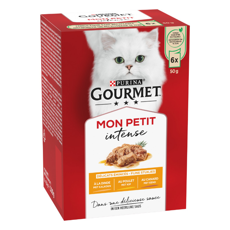 Gourmet Mon Petit Intense met gevogelte natvoer kat