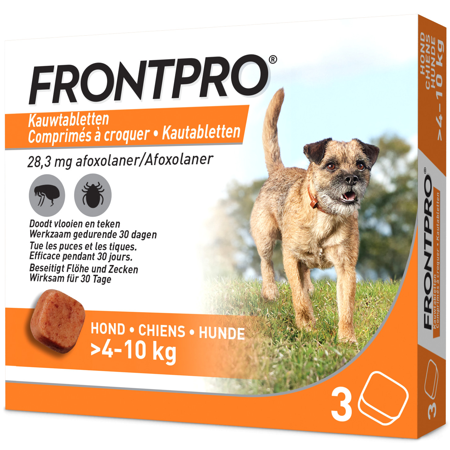 Frontpro kauwtabletten vlooienmiddel voor de hond M (4 tot 10 kg)