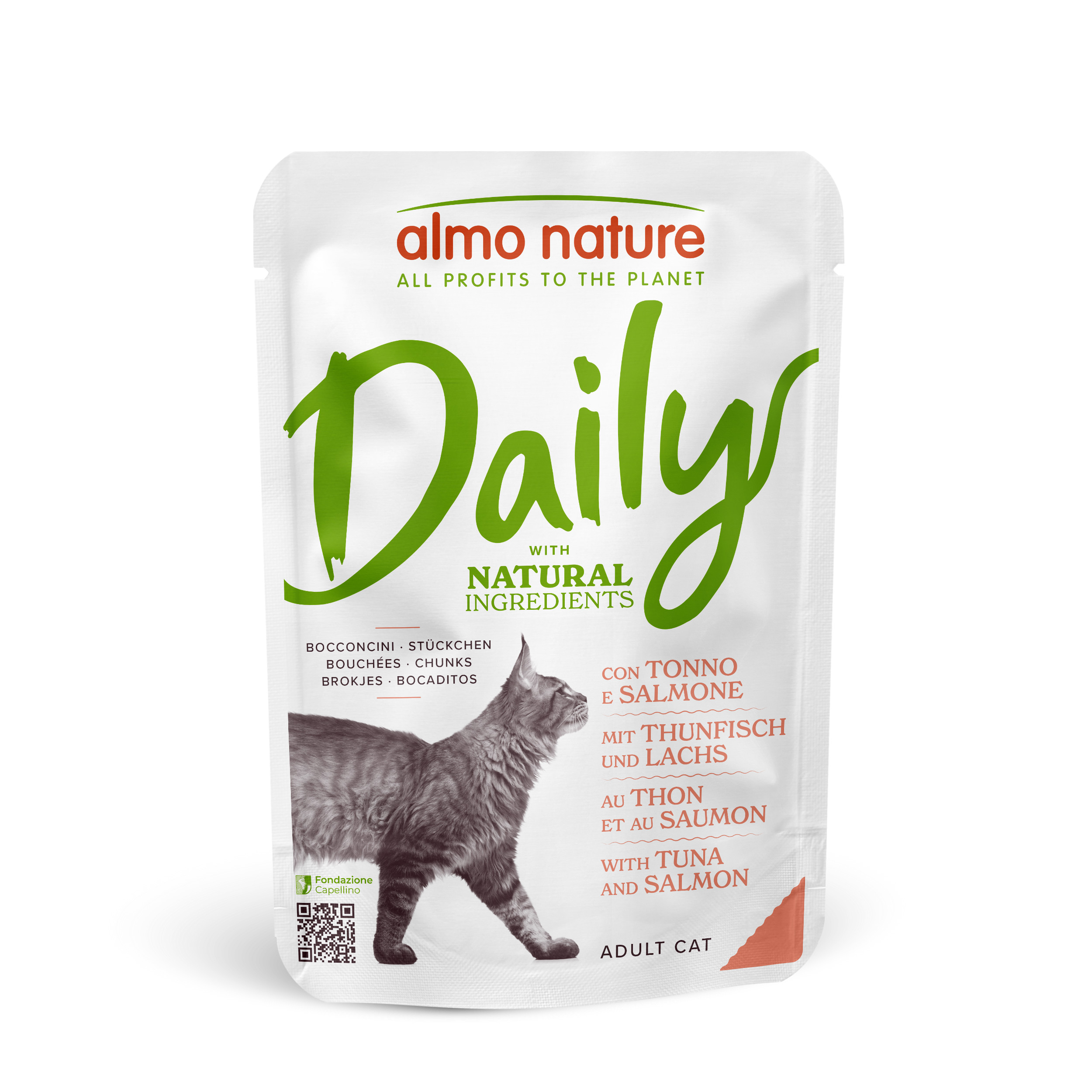 Almo Nature Daily met tonijn en zalm natvoer kat (70 g)