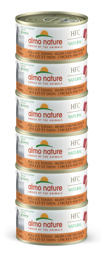 Almo Nature HFC Natural kip en tonijn natvoer kat (70 g)