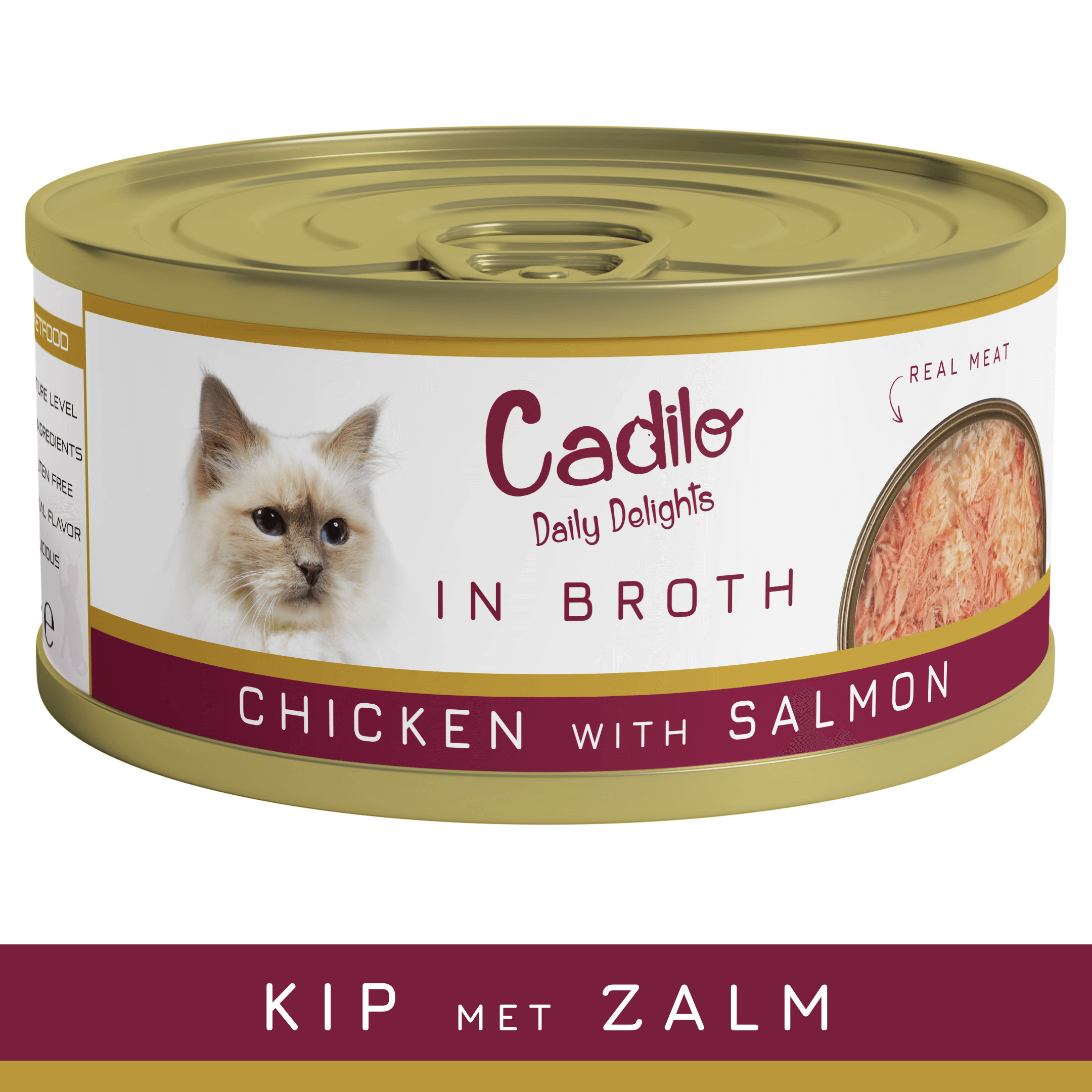 Cadilo kip met zalm in bouillon natvoer kat (70 g)