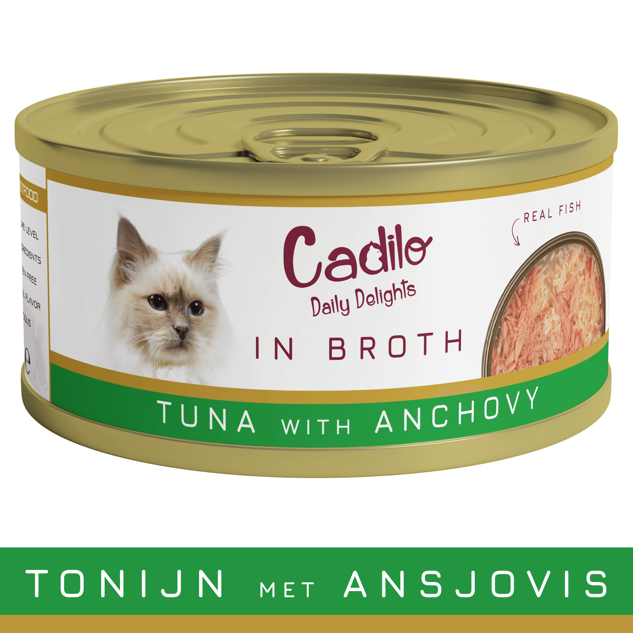 Cadilo tonijn met ansjovis in bouillon natvoer kat (70 g)