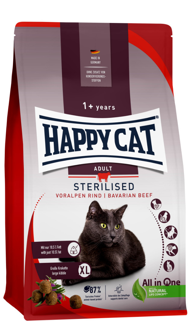 Happy Cat Adult Sterilised met Voralpen rund kattenvoer