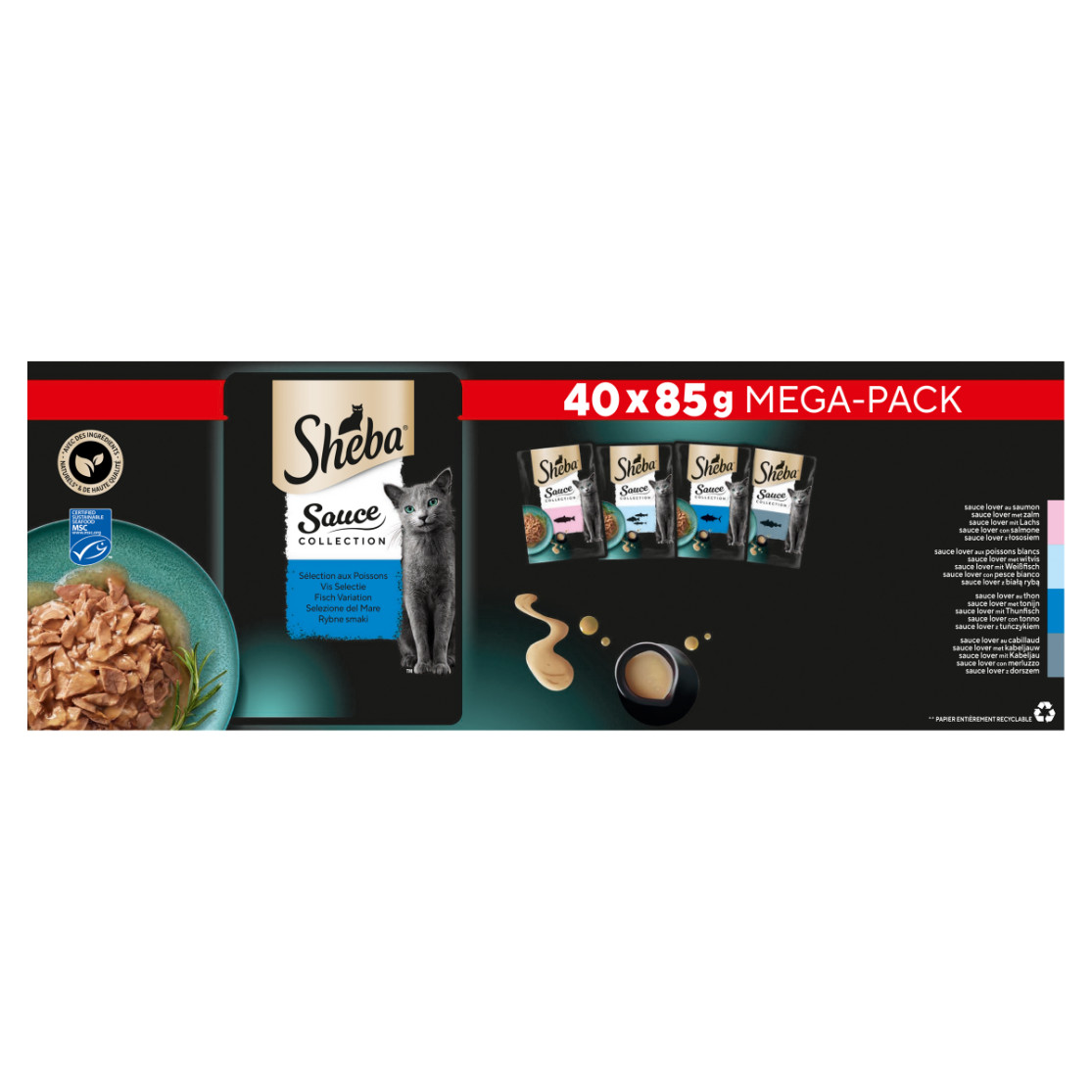 Sheba Pouch 85 gr in saus Gevogelte 60 pack