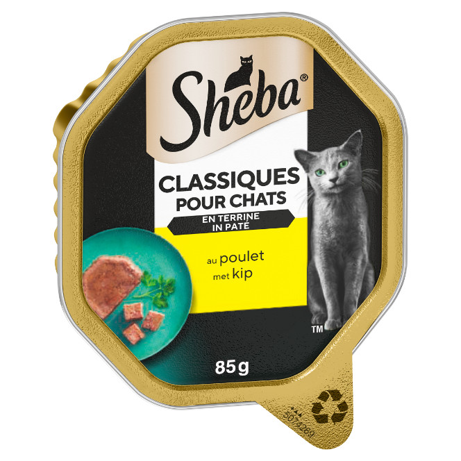 Sheba Classics paté met kip natvoer kat (kuipjes 85 g)