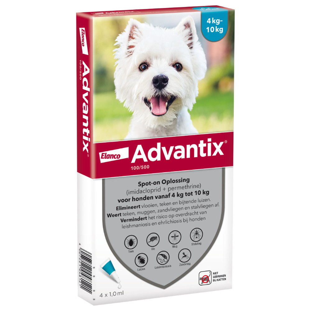 Advantix 100/500 voor honden van 4 tot 10 kg